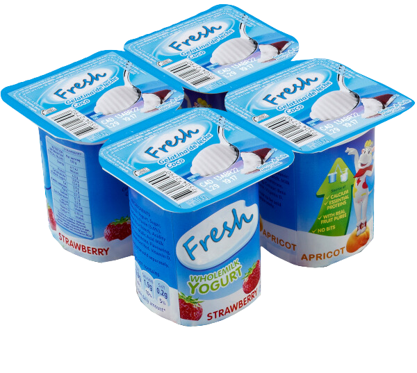 soluzioni di codifica, marcatura, stampa su, etichettatura ispezione vasetti di yogurt