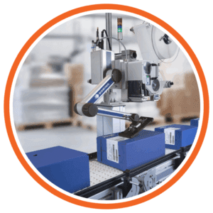etichettatura di scatole in cartone con sistema stampa e applica domino mx351i-ec