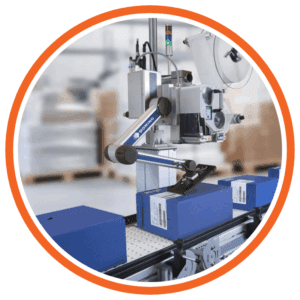 etichettatura di scatole con sistema stampa e applica domino mx350i-ec