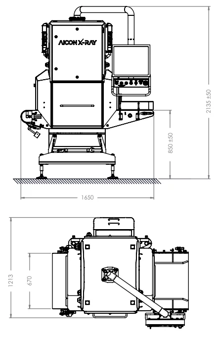 specifiche tecniche dimensioni aicon scan xr-600 fa