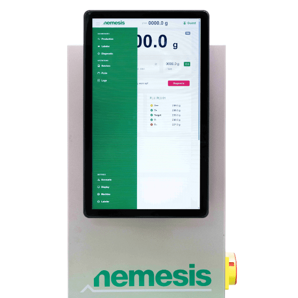 dettaglio schermata selezionatrice ponderale nemesis lumina