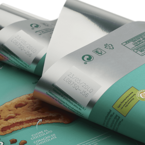 stampa lotto e scadenza con marcatura laser uv su foil flessibile per prodotti alimentari
